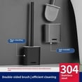 thumbnail image 2 of Wall-Mounted 304 Stainless Steel Toilet Brush with Hole-Free Installation - Rust-Resistant, Dead Angle-Free Cleaning Tool for Bathroom, Compact & Versatile Home Cleaning Accessory (Matte Black, 1, 2 of 6