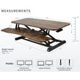 thumbnail image 4 of VIVO Vintage Brown Height Adjustable 36" Standing Desk Monitor Riser Black Frame, 4 of 9