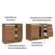 thumbnail image 4 of Kit con 2 Muebles de Cocina Madesa Glamy 4 Puertas y 3 Cajones (Sin Tablero Ni Tarja) Marrón, 4 of 10