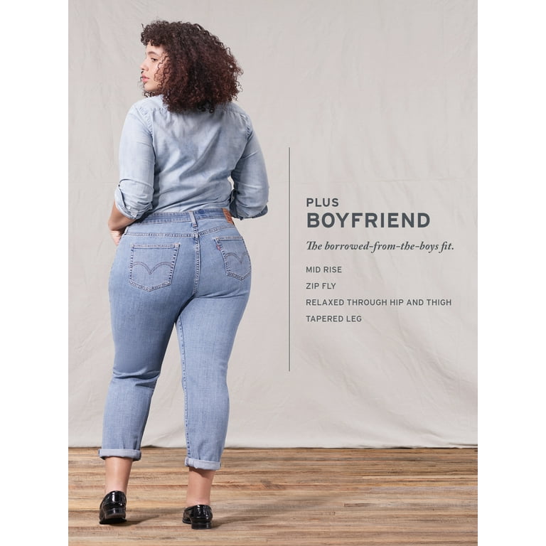 Hen imod Luminans medarbejder Levis Women's Plus Size Mid Rise Boyfriend Jeans - Walmart.com