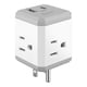 thumbnail image 2 of Clavija adaptadora Steren de 4 contactos con cargador USB C PD 20 W y USB QC 20 W Cubo Blanco, 2 of 2