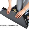 thumbnail image 3 of Black Cartoon Colorful Unicorn Pattern Hot Yoga Mat Towel Non Slip for Hot Yoga - Quick-Drying Yoga Mat Cover with 4 Corner Pockets with Travel Bag - Hot Yoga Towel Non Slip 70"x26", 3 of 6
