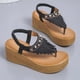 thumbnail image 4 of Novedad de verano, sandalias con plataforma de tacón de cuña Retro Boca de pescado, zapatos romanos para mujer Wmkox8yii sa5058, 4 of 8