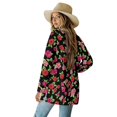 thumbnail image 2 of Garronmavis Womens Cardigan Sweater with Pockets Lightweight Long Sleeve Cardigan Soft Drape Open Front Fall Dusters Plus Size Cover Up Jacket Aesthetic Roses, 2 of 6