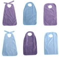 thumbnail image 4 of Baberos grandes de tela de para adultos mayores, impermeables, delantal de ayuda para discapacitados a la hora Púrpura jinwen Babero de felpa para adulto, 4 of 6