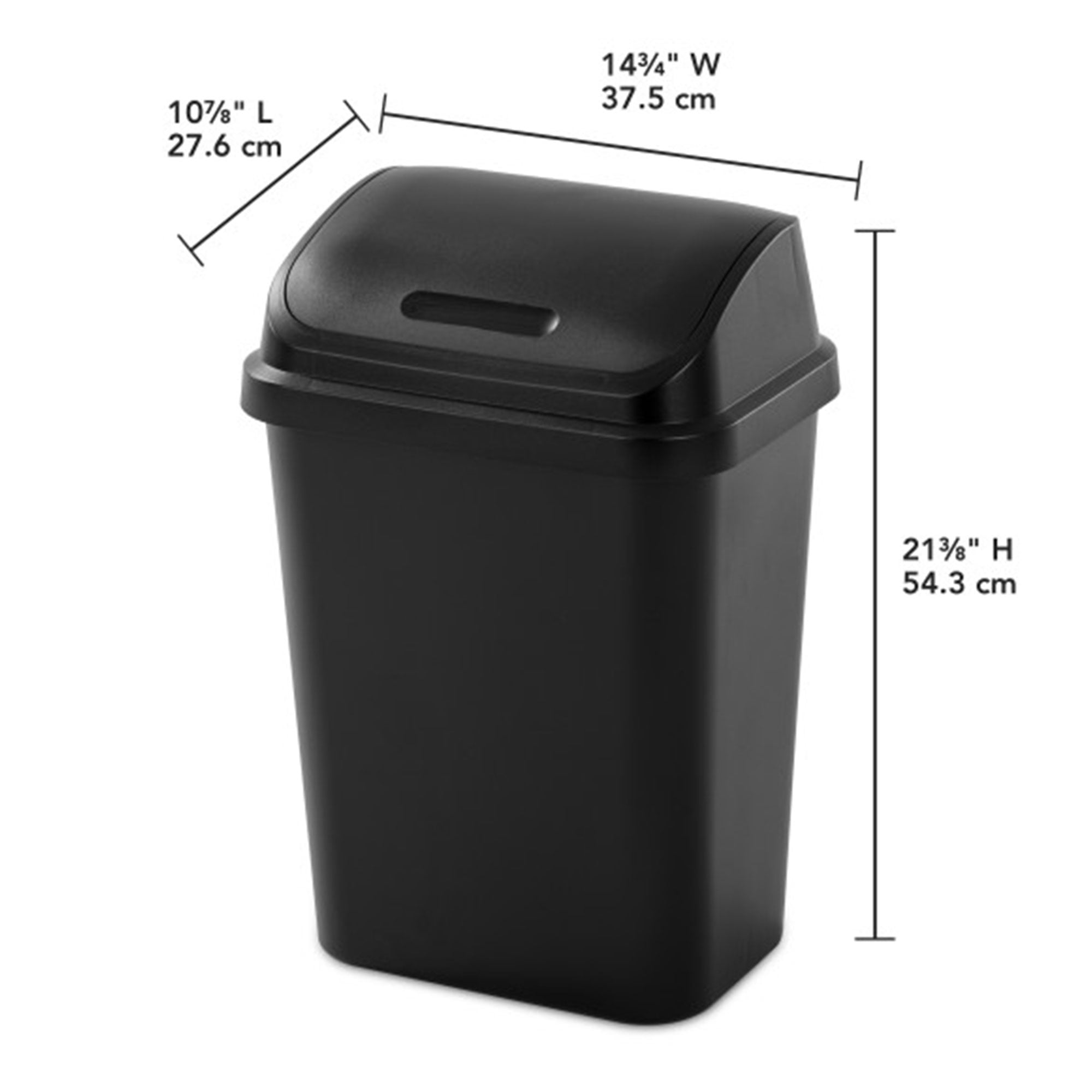 Sterilite 7.8 Gallon SwingTop Kitchen Wastebasket Trash Can, Black(12 Pack)