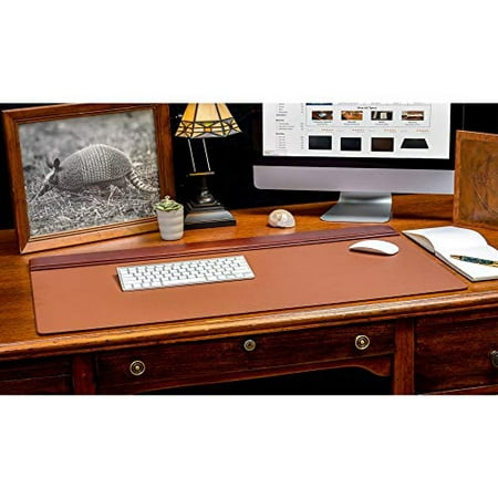 Dacasso Classic Leather Top Rail Desk pad, 34 x 20, Mocha | Walmart Canada
