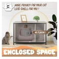 thumbnail image 5 of JTAOT Cat Litter Box Furniture with Divider, Wooden Indoor Cat House with Double Doors, -top Hidden Cat Washroom Enclosure, Metal Frame Enclosed Cat Boxes, Cabinet for Large Cat, Greige Oak, 5 of 9
