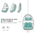 thumbnail image 5 of Brafab Hanging Egg Chair Without Stand, Wicker Swing Egg Chair with Fluffy Cushion, 350 lbs Capacity, Indoor Outdoor Ceiling or Tree Hanging Chair for Patio, Bedroom, Porch, Light Blue, 5 of 6