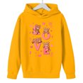 thumbnail image 4 of Girls Yellow Teddy Bear & Hearts Love Hoodie, Oversized Fleece Pullover, Cute Graphic Sweatshirt for Kids,Size 7 T, 4 of 8