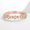 thumbnail image 4 of 3.9mm Rose Gold ,925 Silver Love Heart Women's Engagement Round Cz Ring Size 4-9, 4 of 5
