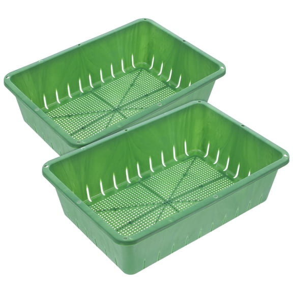 2 Pcs Plastic Seedling Tray Growing Trays Sprout Starter for Plants Planter