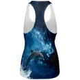 thumbnail image 2 of Dolphin IN SPACE Ocean Wave All Over Womens Tank Top - Small, 2 of 2