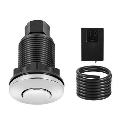 KFFKFF Garbage Disposal Air Switch Kit, 2.5" Sink Top Air Switch for Food Waste Disposal, Polished Stainless Steel ON/OFF Push Button for Waste Disposer - Compatible with Stainless Steel Countertops