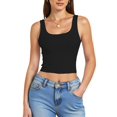 thumbnail image 3 of Crop Top AURUZA Mujer Sin Mangas Tirantes Negro, 3 of 8