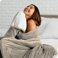 thumbnail image 3 of Bare Home Couverture de Lit en Sherpa Pelucheuse - Duveteuse et Douce - Réversible - Légère - Lit Simple/simple TG, Taupe Pâle, 3 of 7