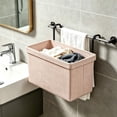 thumbnail image 4 of Hanging Laundry Basket Fabric Hamper Foldable Clothes Organizer with Metal Hook Wall Mounted Storage Basket for Bathroom Dorm Laundry Room Dirty Clothes Towel Household Organization, 4 of 7