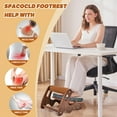 thumbnail image 4 of Foot Rest for Under Desk at Work- Adjustable Rocking Foot Stool with 3 Height Position and Soft Crossbar, Ergonomic Wooden Footrest with Soft Sponge Pad for Home, Office, 4 of 14