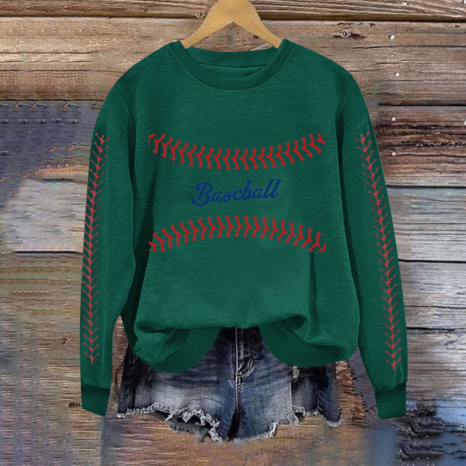 Game Day Baseball Sweatshirt for Women Long Sleeve Pullover Tops Casual Loose Crewneck Funny Baseball Mom Tunic Blouse