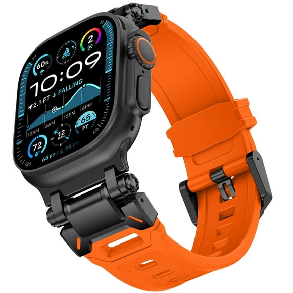 Correa para Apple Watch KADES Ultra 2/Ultra 49 mm negro/naranja