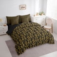 thumbnail image 3 of Feelyou Gold Boho Snake Bedding Comforter Set 7pcs, Rustic Mandala Damask Full Bedding Set, 3 of 8