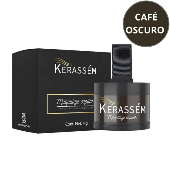 Maquillaje Capilar Para Calvicie Kerassém (Cabello Y Barba) Café Oscuro