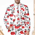 thumbnail image 4 of Toimothcn Men's Suit Jackets Romantic Valentine Day Love Heart Printed Blazers Oversized Warm Slim Fit One Button Funny Festival Performance Suit Jacket Comfy Men's Clothing, 4 of 5