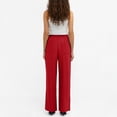 thumbnail image 4 of Women's Drawstring High Waist Pants Straight Leg Casual Trousers with Pocket for Loungewear and Travel Summer Palazzo Pants Flowy Beach Lounge Pants with Pockets, 4 of 6
