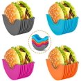 thumbnail image 2 of Soporte para hamburguesas de 4 piezas, caja para hamburguesas reutilizable fija, soporte para hamburguesas expandible que no ensucia JAMW Sencillez, 2 of 5