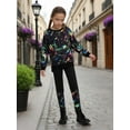 thumbnail image 6 of GYRATEDREAM Girls Clothes Leopard Patchwork Sweatshirt Elastic Waist Sweatpants with Pockets 2PCs Girls' Clothing Sets 6-14T, 6 of 8