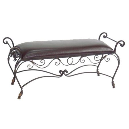 Essential D Cor Beyond Inc Metal And Leather Bench Walmart Com