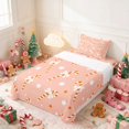 thumbnail image 3 of Manfei Candy Cane Twin Sheets Christmas Bedding, Brown Cream 3-Piece (1 Flat Sheet, 1 Fitted Sheet and 1 Pillowcase), 3 of 6