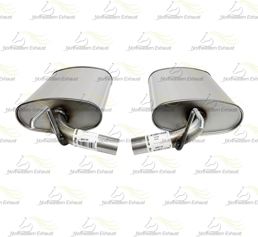 Northeastern Exhaust Intermediate Pipe, Resonator Pipe & Pair of Mufflers Fits 2007-2010 Ford Edge 3.5L & 2007-2010 Lincoln MKX 3.5L - Direct Fit | Stainless Steel System Kit
