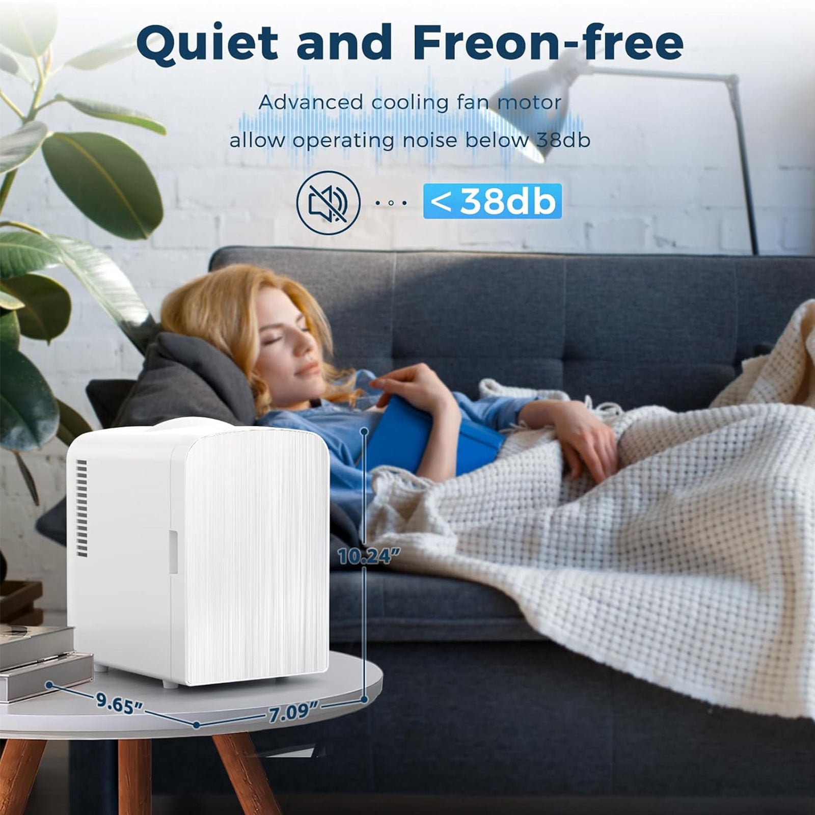 Mini Fridge 4 Liter Skincare Fridge Personal Refrigerator for Bedroom Office, Car, Dorm white