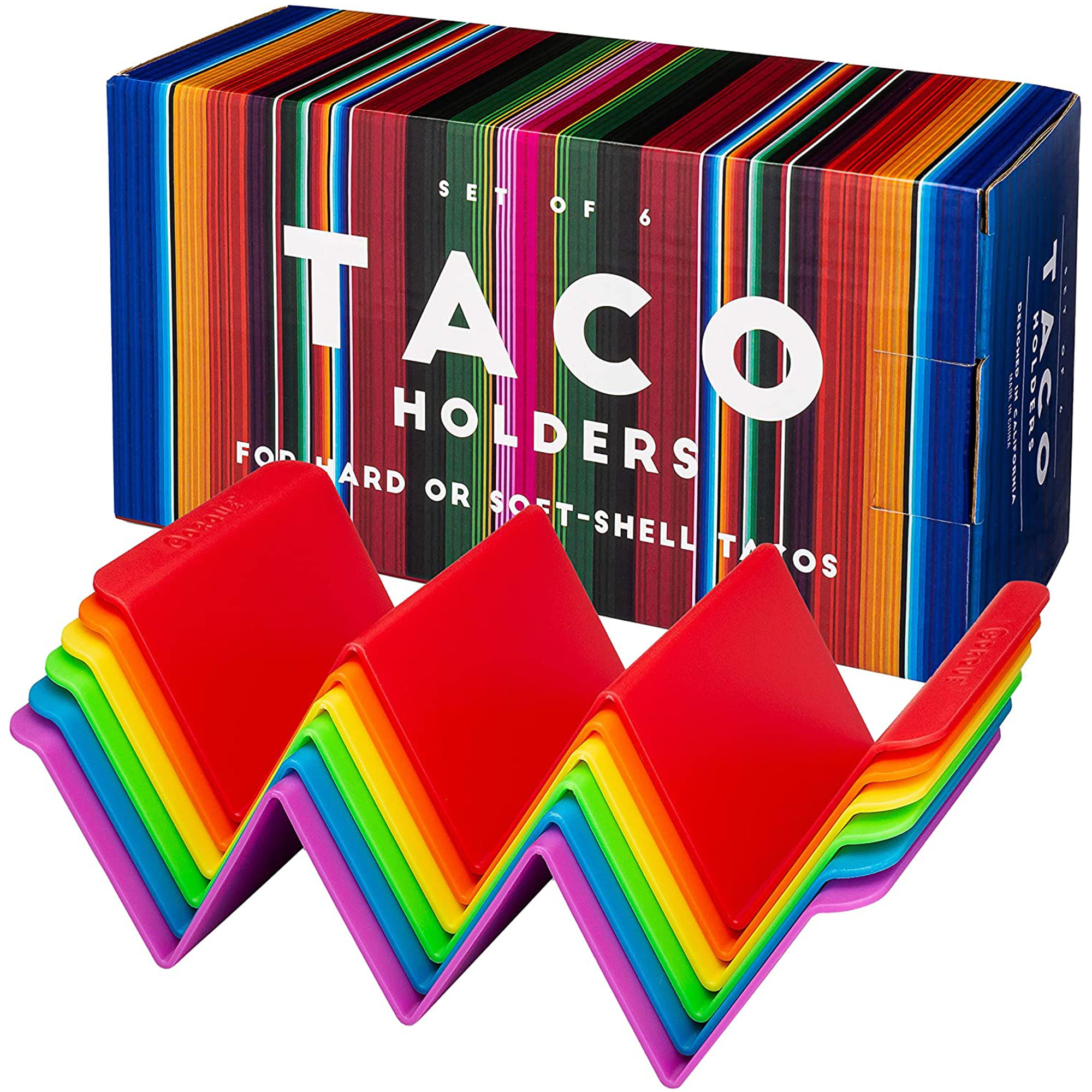 2lb depot taco holder, taco stand, taco rack, premium 18/8 stainless steel, taco  holders hold 2 hard or soft shell tacos, set of two - Walmart.com