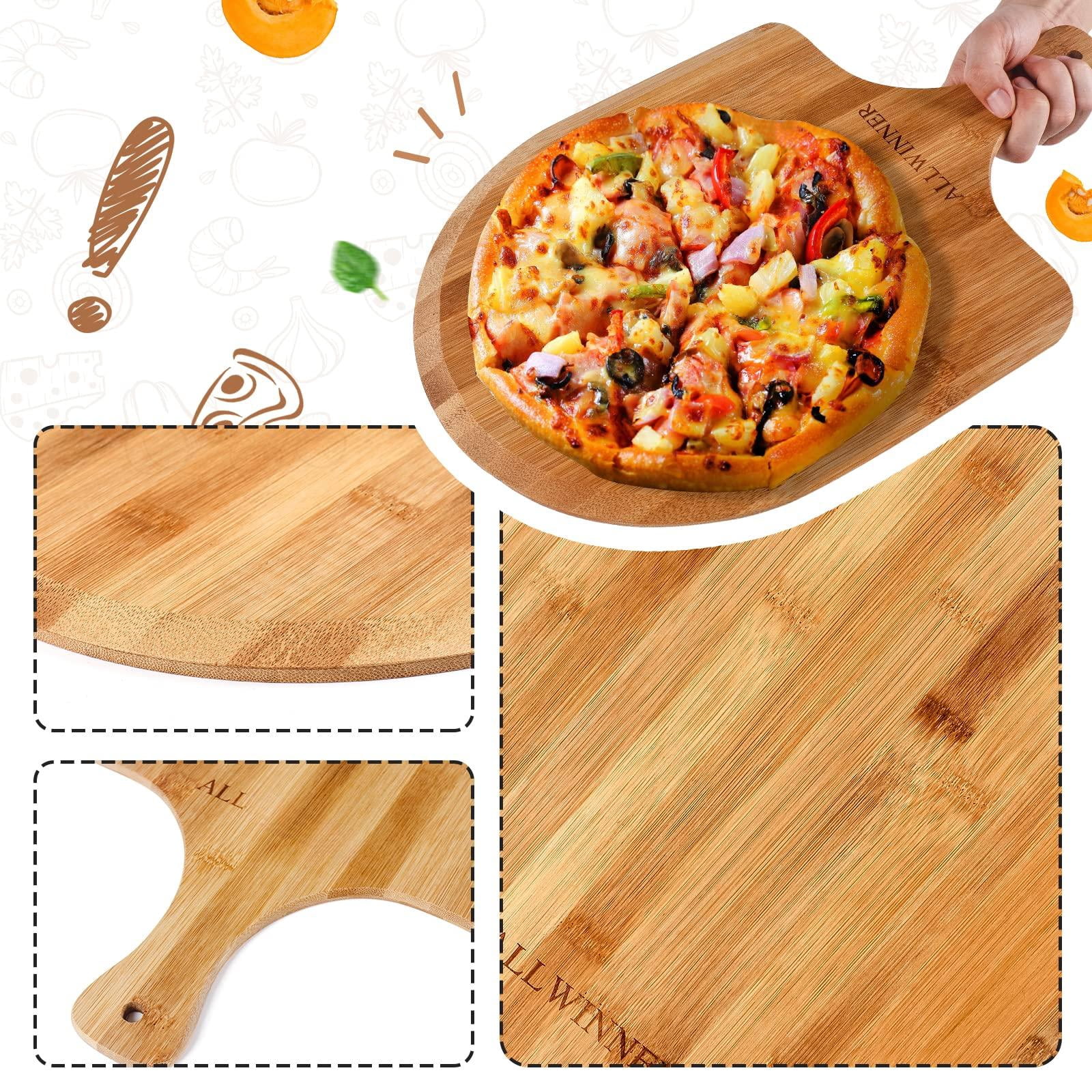 12 Inch 2 Pack Wooden Pizza Peels, Kitchen Baking Board for Bread Pie