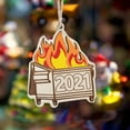 thumbnail image 3 of Vikakiooze Home Decor 2021 Dumpster Fire Christmas Ornament Christmas Tree Wooden Pendants, 3 of 5