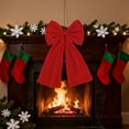 thumbnail image 6 of Yucurem Large Velvet Red Bows Ornaments, 12.6 x 22.8 in Giant Xmas Tree Ribbon Hanging Bows for Christmas Wedding Birthday Party Supplies, 6 of 6