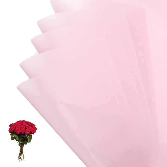 Papel de Regalo para Flores Uxcell, Papel de Ramo Impermeable de Color Sólido Púrpura Claro 20 Hojas