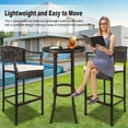 Outdoor High Top Table and Chair, Patio Furniture High Top Table Set with Glass Coffee Table