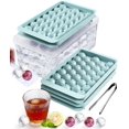 thumbnail image 1 of Juego de bandejas para cubitos de hielo, apilables, con tapa y papelera, 9 bolas, 1 of 5