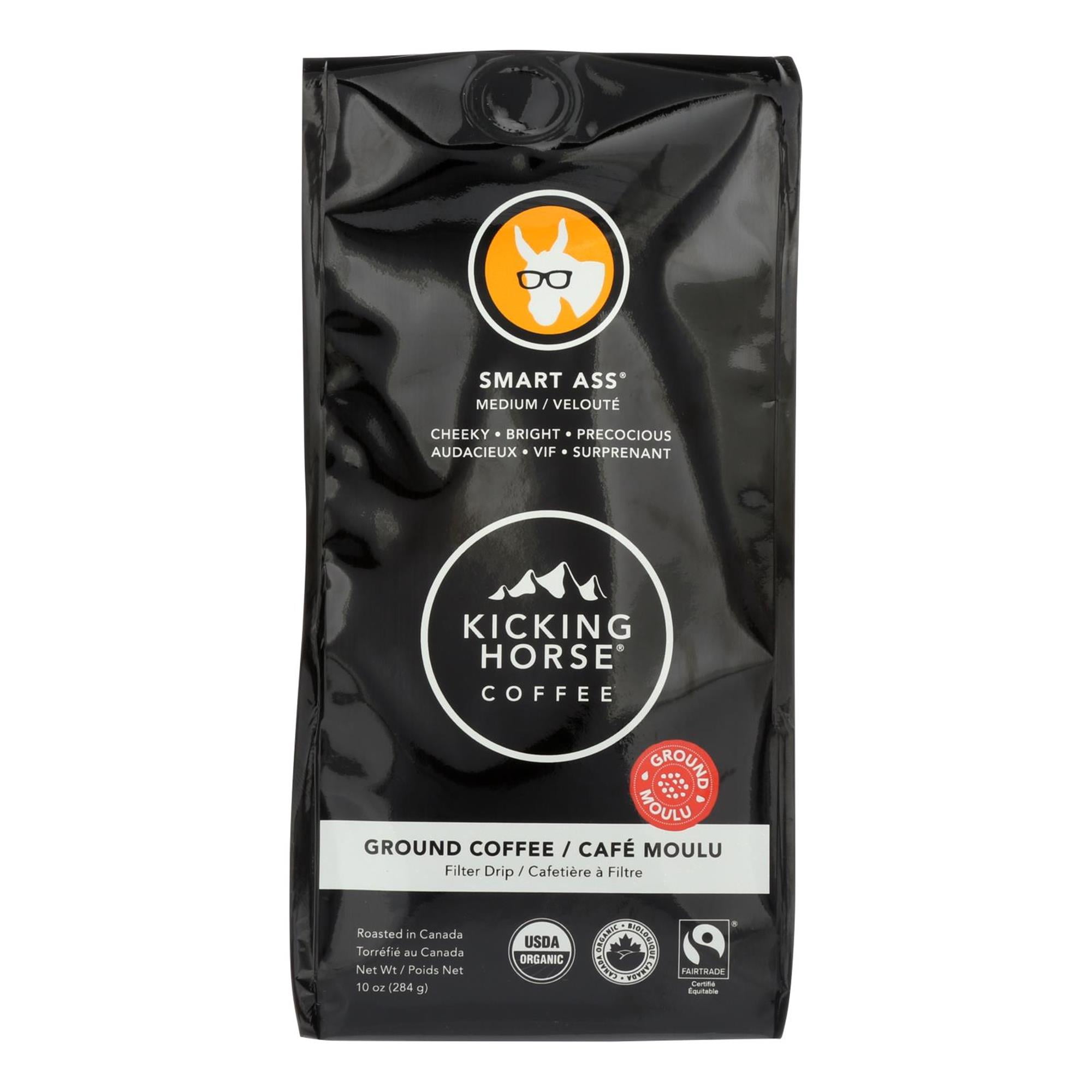 Kicking Horse Coffee, Smart Ass, Medium Roast, Ground Coffee, 10 oz