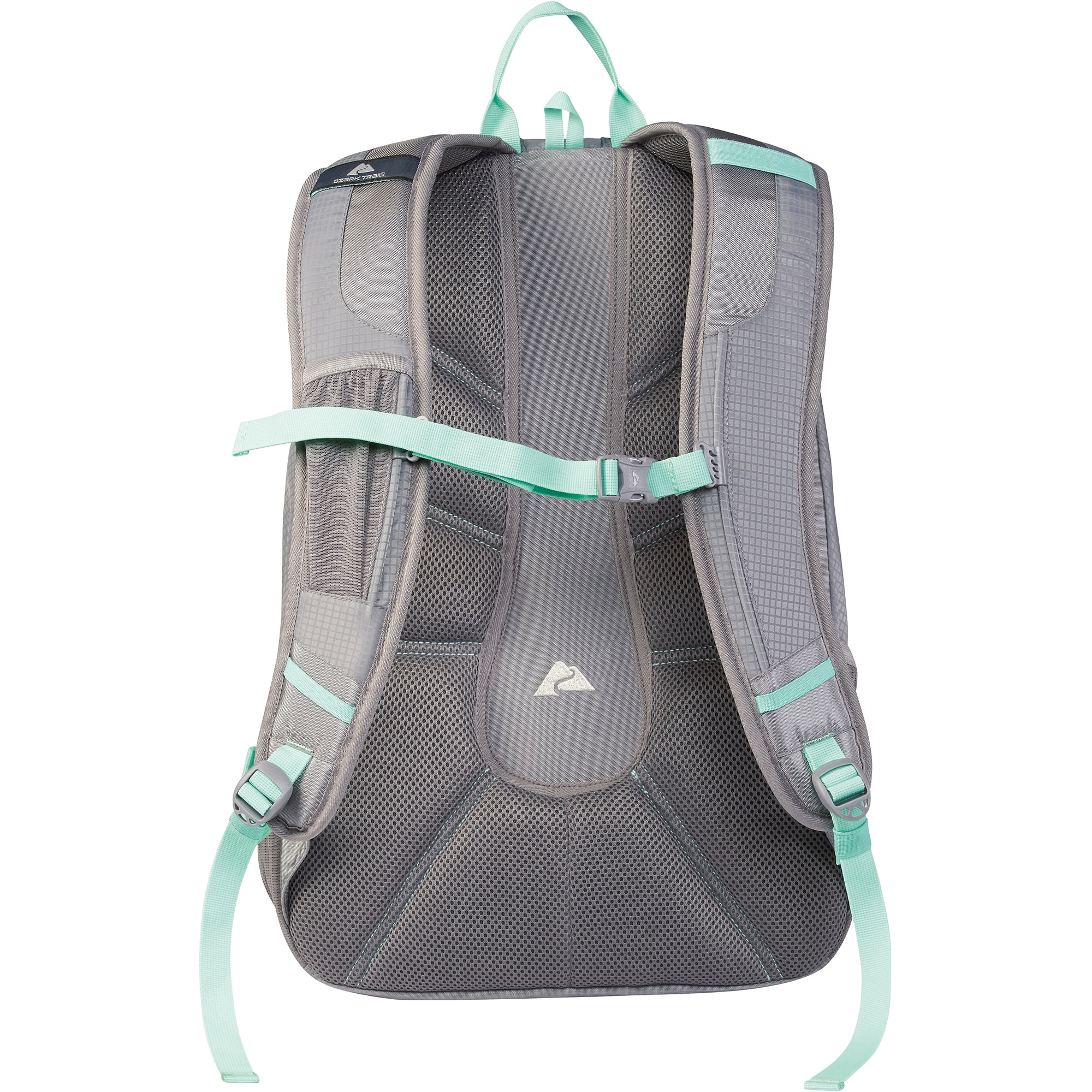 teal and gray backpack