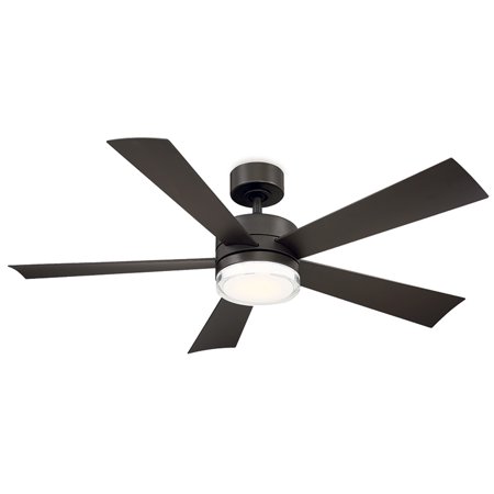 

Wynd Indoor and Outdoor 5-Blade Smart Ceiling Fan 52in Bronze with 3000K LED Light Kit and Remote Control