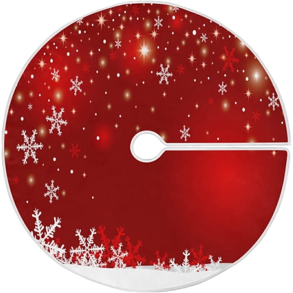 FMSHPON Christmas Snowflakes Xmas Christmas Tree Skirt Stand Mat for Holiday Party Decoration Indoor Outdoor 48 inches