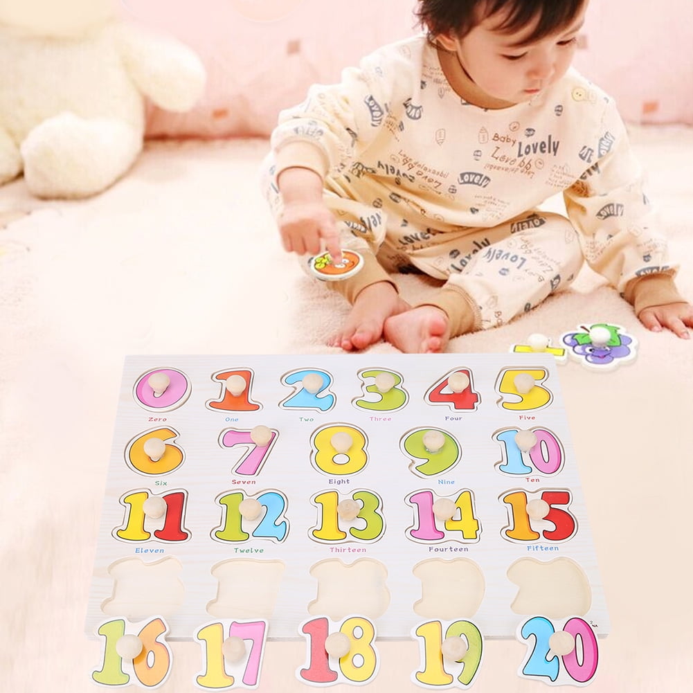 wooden puzzles with knobs for toddlers