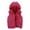 Hot Pink, variant on Sleeveless Hooded Puffer Vest for Boys Girls, Quilted Zipper Winter Warm Gilet, Solid Color, Toddler Kids Sizes