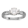 thumbnail image 1 of 10k White Gold Freshwater Cultured Pearl And Diamond Ring, 1 of 1