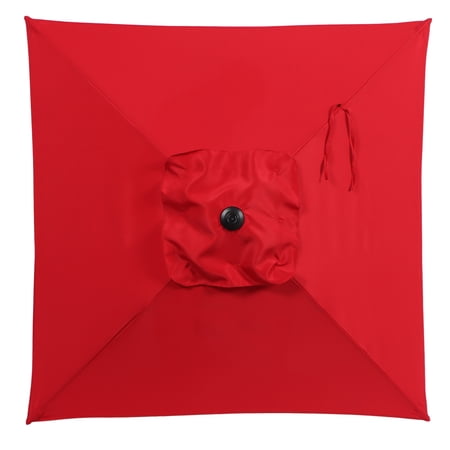 Mainstays Outdoor 5' Red Square Market Patio Umbrella, Push-Up Only Function