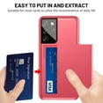 thumbnail image 3 of Dteck Case for Samsung Galaxy S21 Ultra 6.8-inch,Shockproof Wallet Card Slot Holder Pocket Slide Slim Fit Dual Layer Soft TPU Hard PC Hybrid Protective Back Cover,Red, 3 of 6